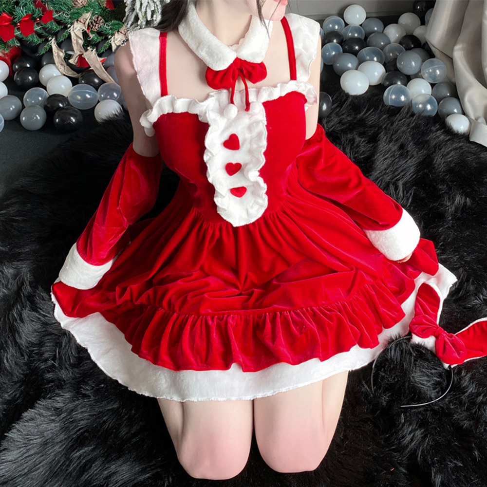Party Games Bunny - Christmas Vintage Dress Velvet Sweet Bunny
