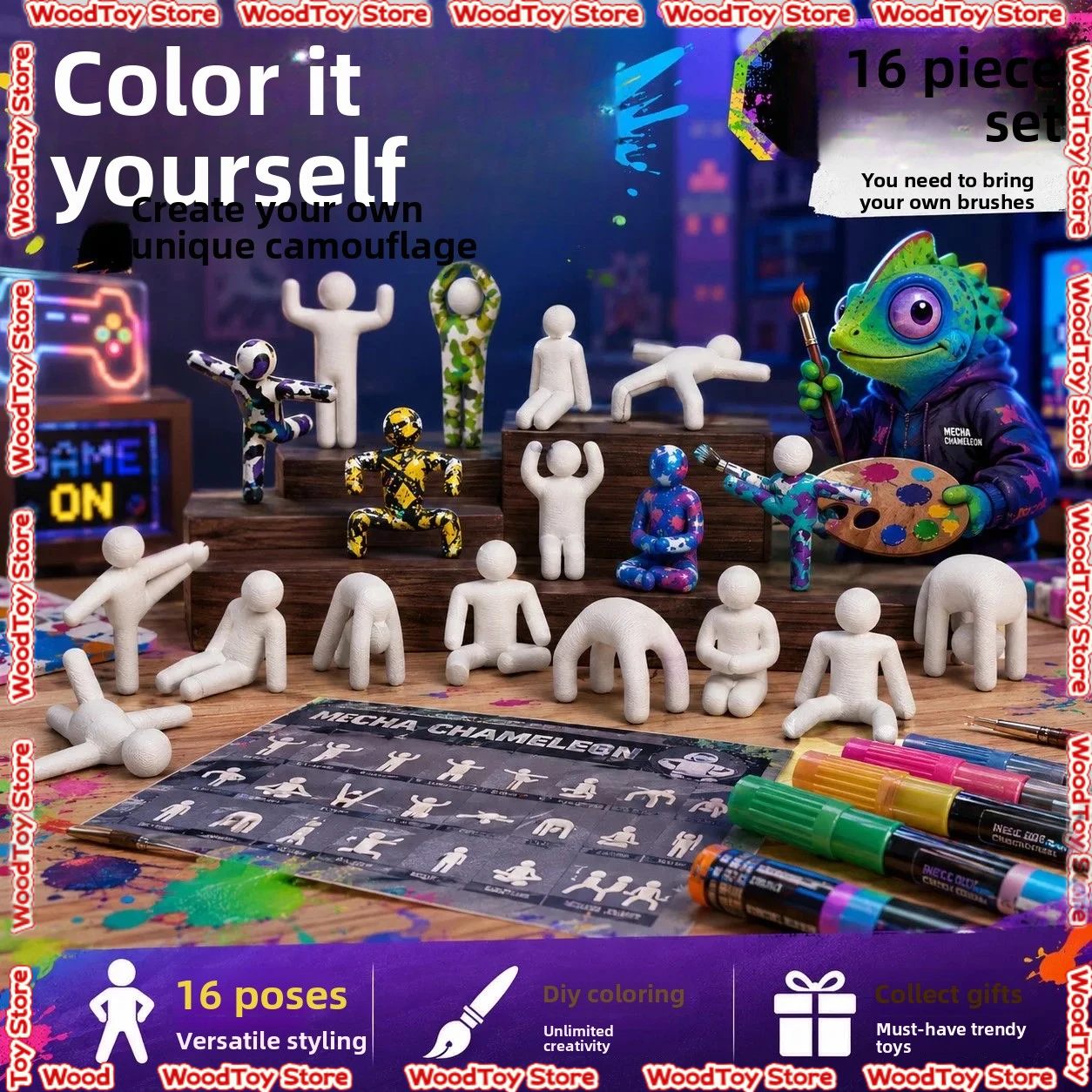 Party Games Steam Free - 16 Poses Meccha Chameleon Party Figure