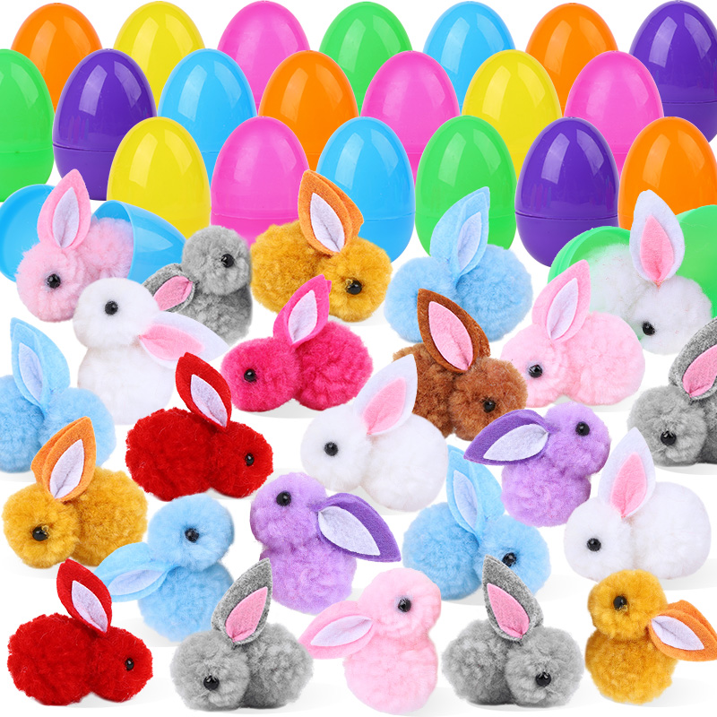 Party Games Easter For Kids - 24/48Pcs Cute Easter Egg with Rabbit