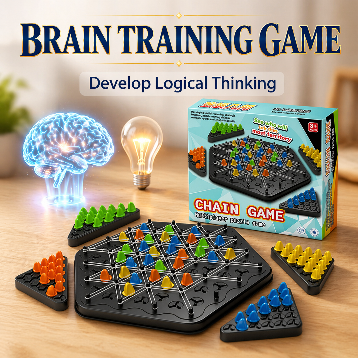 Chain Triangle Chess Game, Tri - Party Games Kids And Adults 리뷰 및 가격