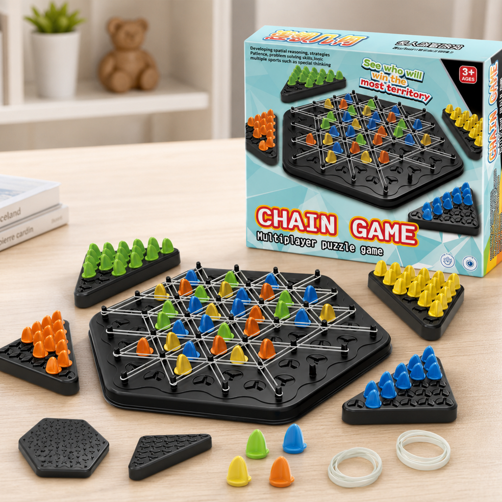 Chain Triangle Chess Game, Tri - Party Games Kids And Adults 리뷰 및 가격