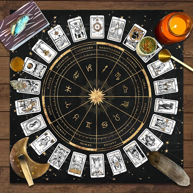 1pc Tarot Card Tablecloth, 12  - Zodiac Party Games 리뷰 및 가격