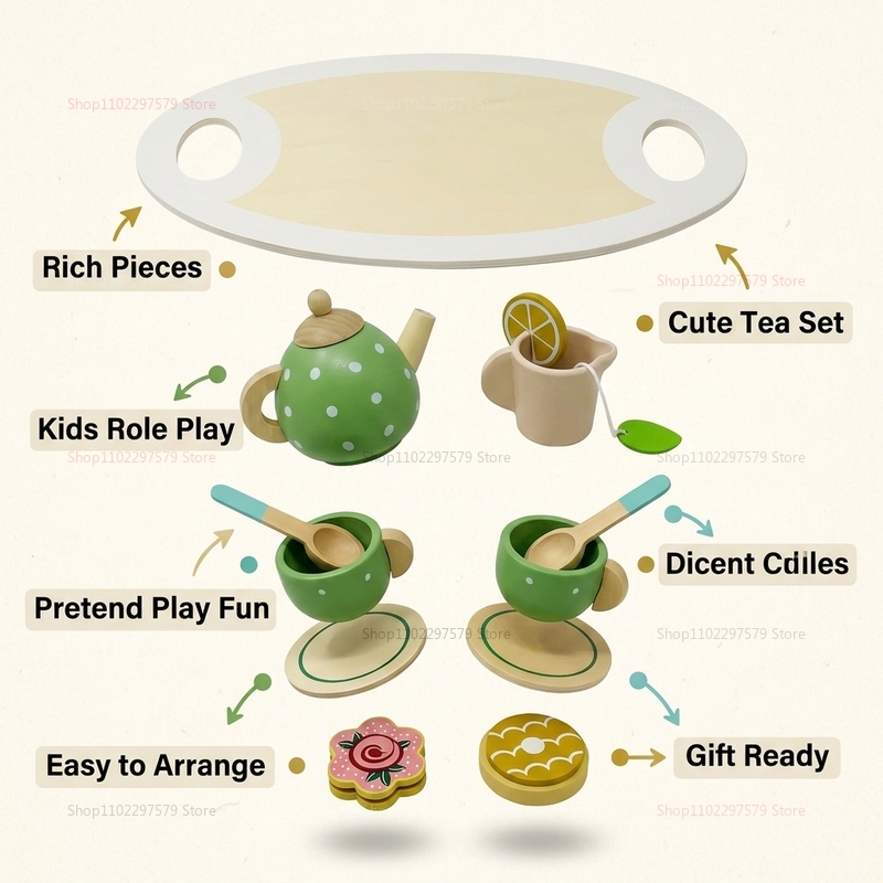 Kids Wooden Afternoon Tea Set  - Party Games You Can Play 리뷰 및 가격