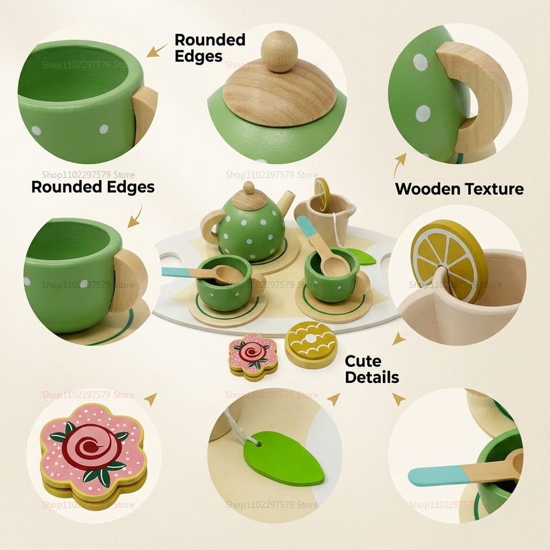 Kids Wooden Afternoon Tea Set  - Party Games You Can Play 리뷰 및 가격