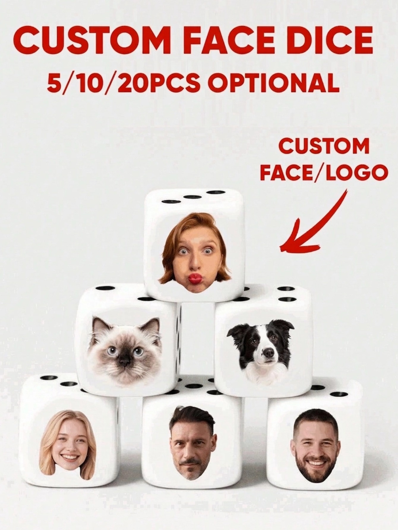 Custom Face Dice Personalized  - Party Games Birthday 리뷰 및 가격