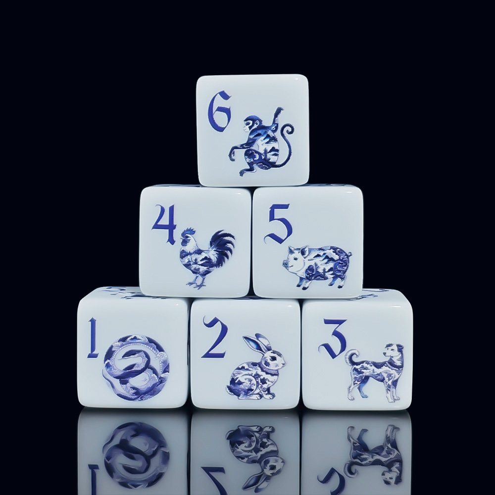 12Pcs 16MM D6 Printed Acrylic  - Zodiac Party Games 리뷰 및 가격