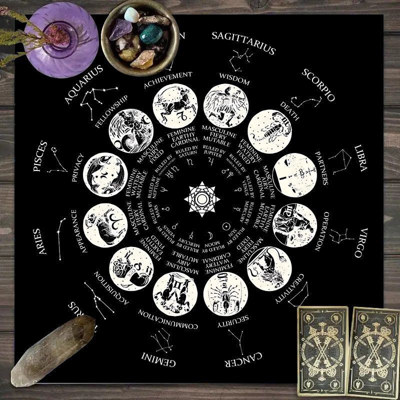 Zodiac Pattern Tarot Cloth - S - Zodiac Party Games 리뷰 및 가격