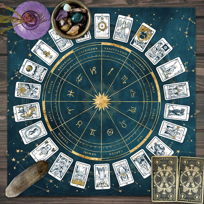 1pc Tarot Card Tablecloth, 12  - Zodiac Party Games 리뷰 및 가격