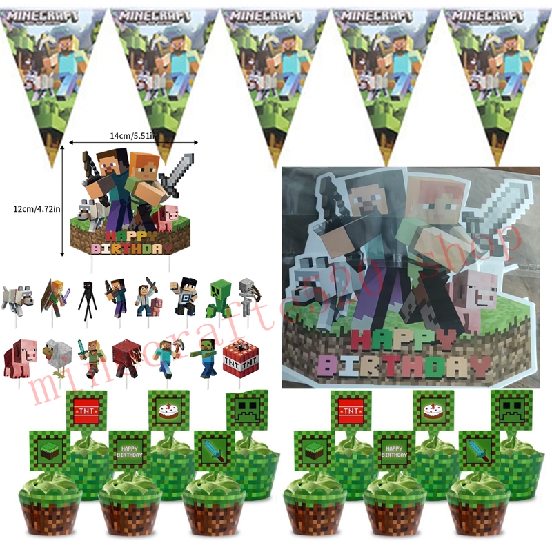 Hot Minecrafte Party Decoratio - Party Games Minecraft 리뷰 및 가격