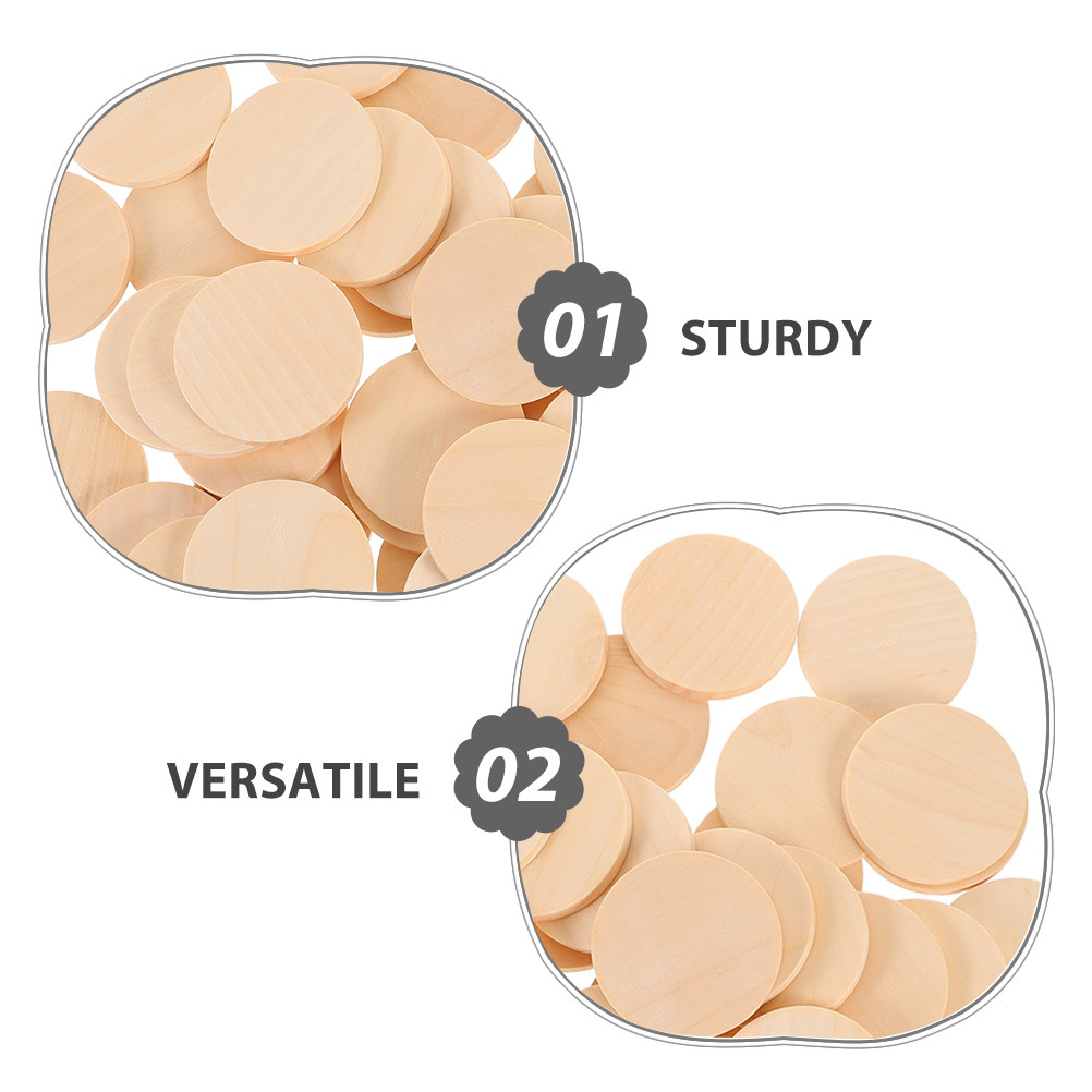 50Pcs Natural Solid Wood Circl - Party Games Name 리뷰 및 가격