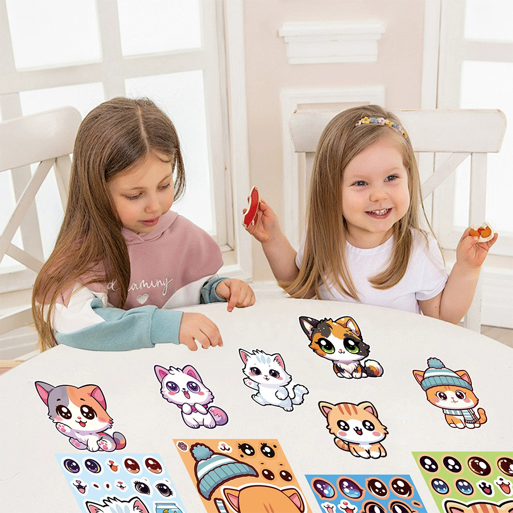 8/16Sheets Cute Cat Cartoon Ma - Party Games Instagram 리뷰 및 가격