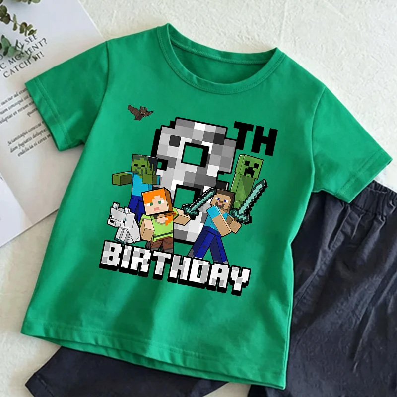 Pixel Game Number T-shirt for  - Party Games Minecraft 리뷰 및 가격