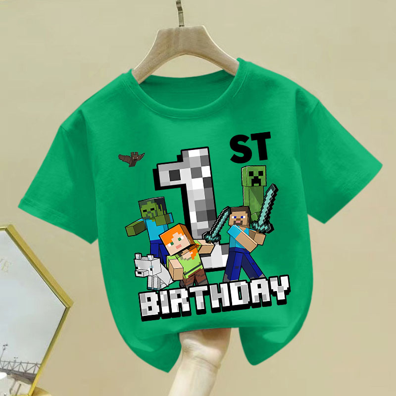 Pixel Game Number T-shirt for  - Party Games Minecraft 리뷰 및 가격