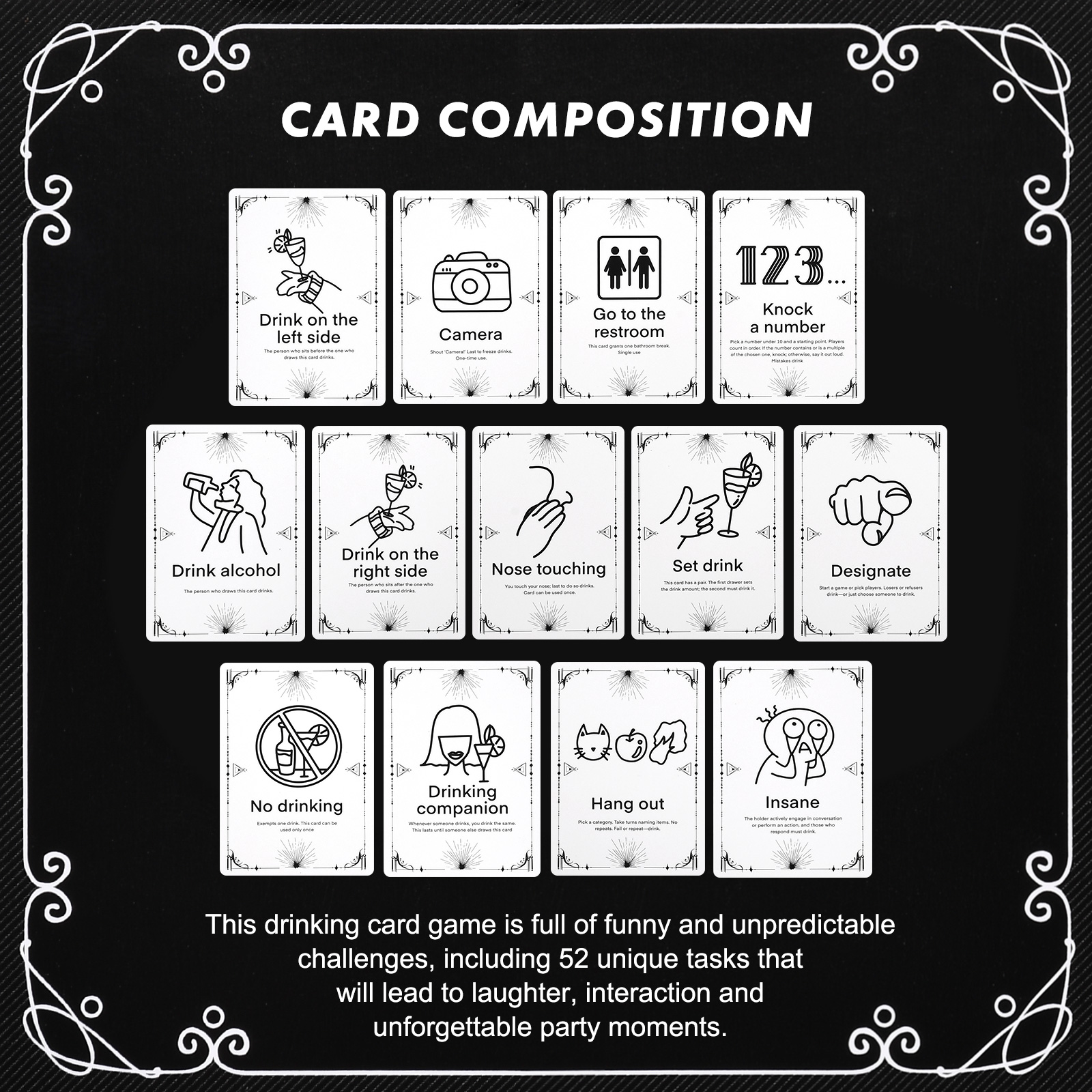 Adult Drinking Game Cards – 52 - Party Games Adults Drinking 리뷰 및 가격