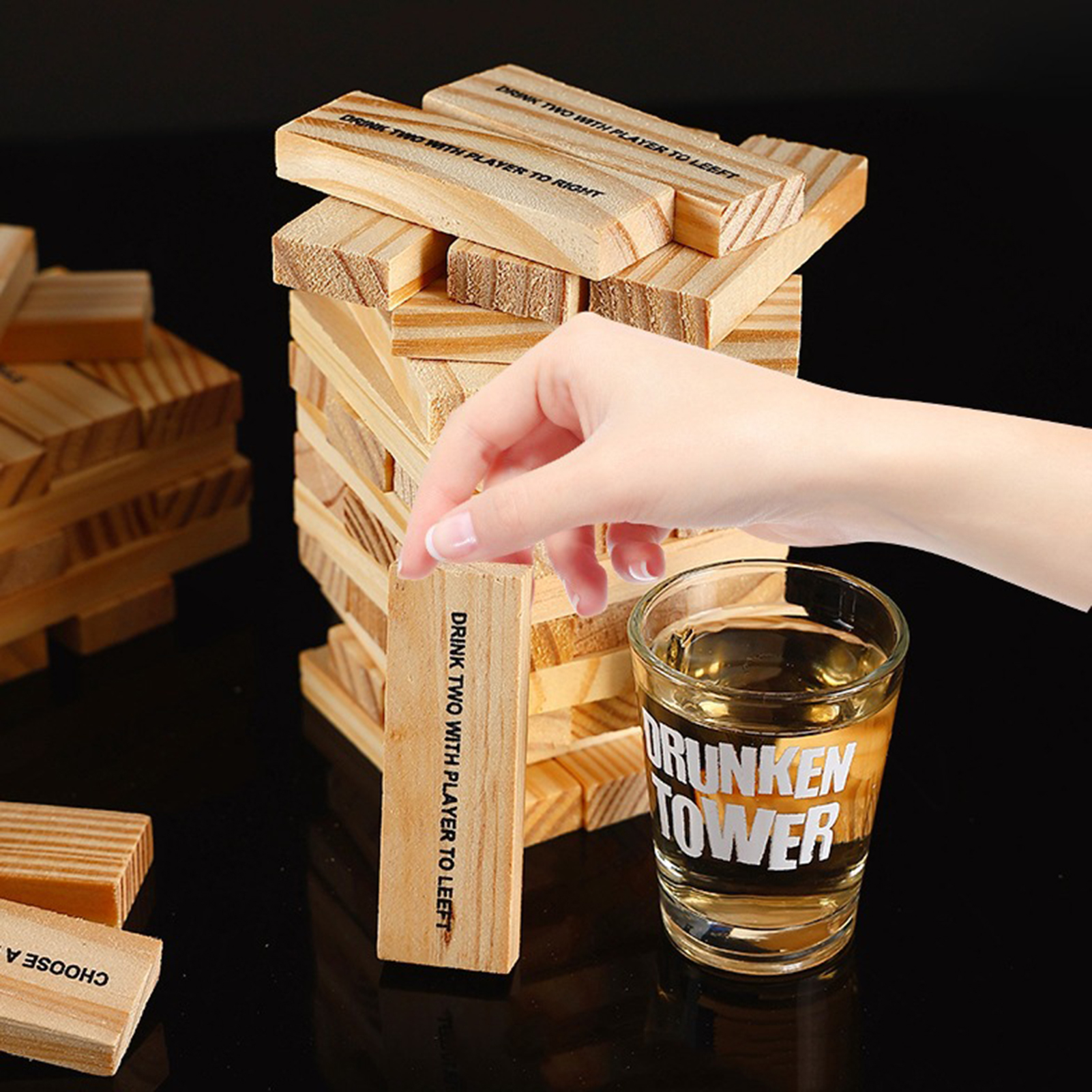 Wooden Stacking Drinking Game  - Party Games Adults Drinking 리뷰 및 가격