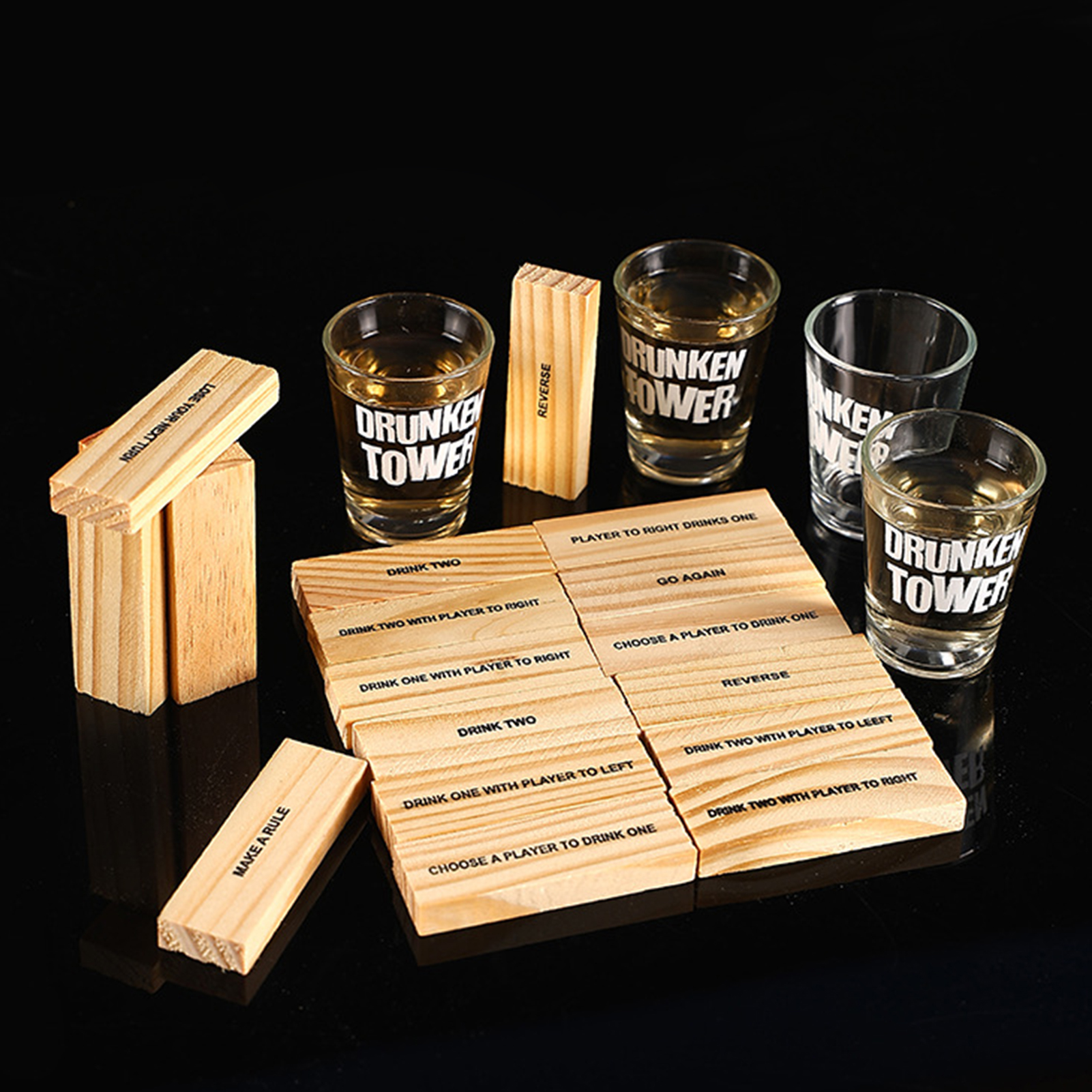 Wooden Stacking Drinking Game  - Party Games Adults Drinking 리뷰 및 가격
