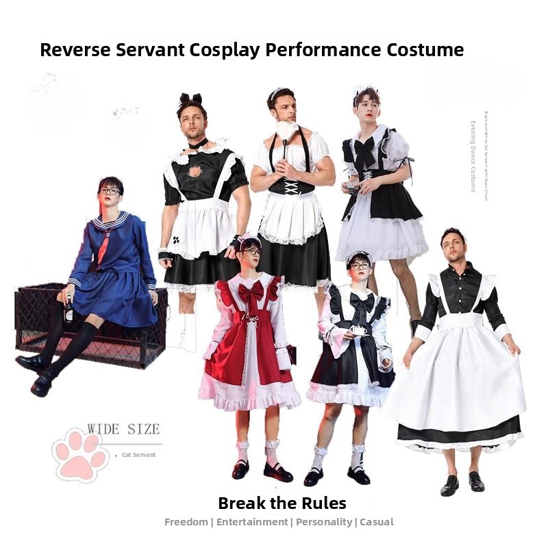 Comical Male Maid Skirt Costum - Party Games Crossplay 리뷰 및 가격